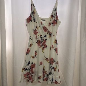 Medium floral white dress.